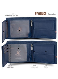 HORNBULL Denial Navy Leather Wallet For Men | Leather Mens Wallet With Rfid Blocking | Wallets Men Genuine Leather  - Image 2