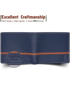 HORNBULL Denial Navy Leather Wallet For Men | Leather Mens Wallet With Rfid Blocking | Wallets Men Genuine Leather  - Image 3