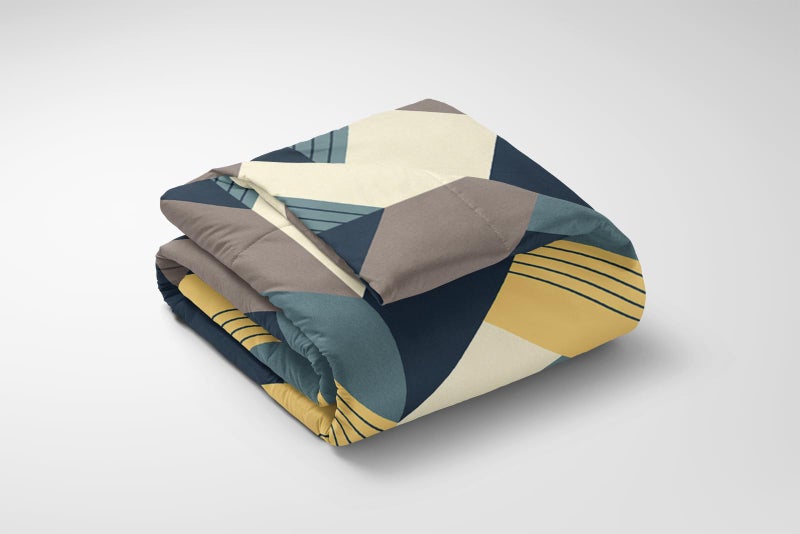 LOOMLYFE Cotton 300 TC All Season King Size AC Comforter || Blanket || Duvet For Double Bed With 1 Flat Bedsheet And 2 Large Pillow Covers - 4 Piece Comforter Set - Blue arrow - Image 3
