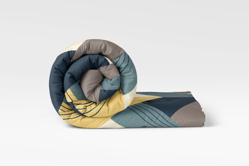 LOOMLYFE Cotton 300 TC All Season King Size AC Comforter || Blanket || Duvet For Double Bed With 1 Flat Bedsheet And 2 Large Pillow Covers - 4 Piece Comforter Set - Blue arrow - Image 2