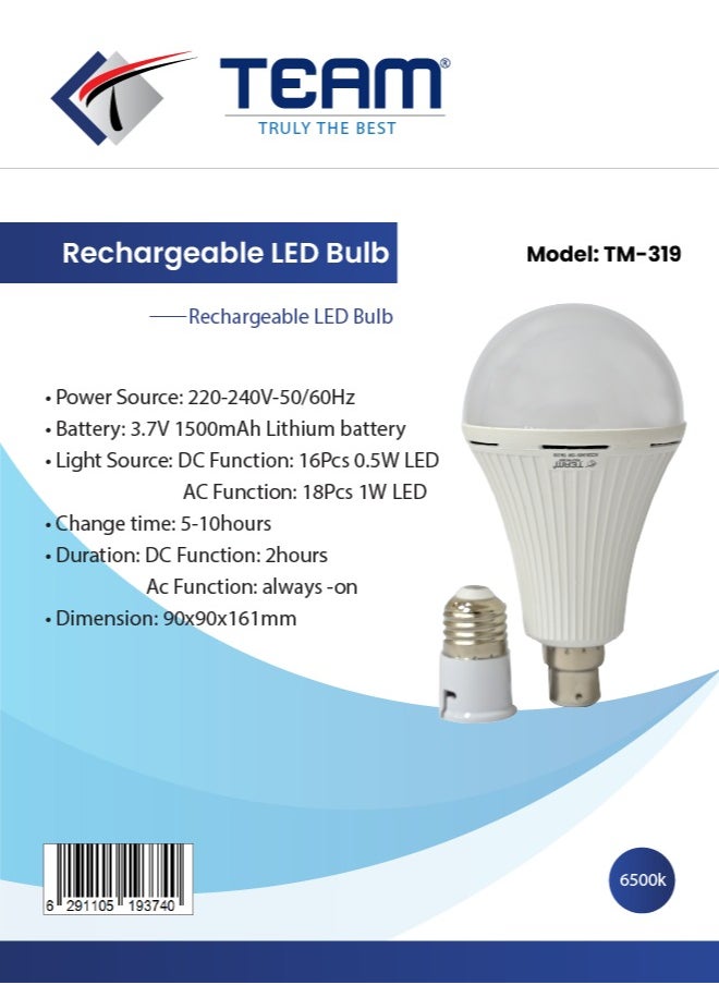 TEAM TEAM LED Bulb 15W | Low-Heat | Cool Daylight | Long-Lasting Bulb | Indoor/Outdoor Use.  - Image 4