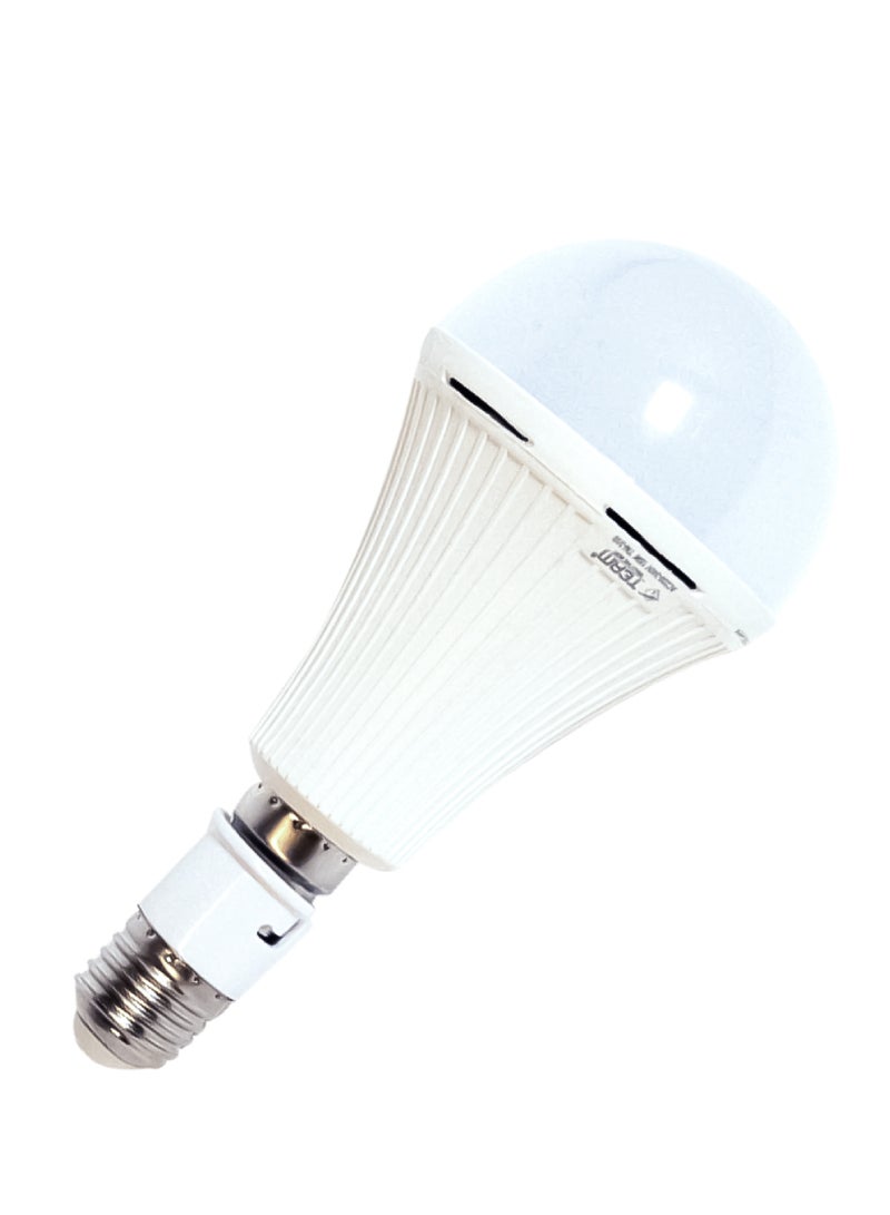 TEAM Rechargeable LED Bulb 15W | 6500K Cool Daylight | Emergency Light with Built-in Battery | Includes E27 Conversion Adapter - Image 1
