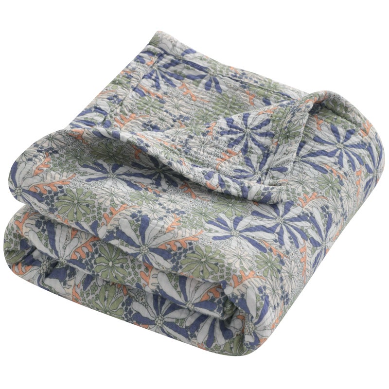 NTBAY Muslin Toddler Blanket, 4-Layer, 30x40 Soft and Breathable Receiving Blanket for Newborns and Infants, Crib Stroller Travel Use, Retro Floral Botanical - Image 1