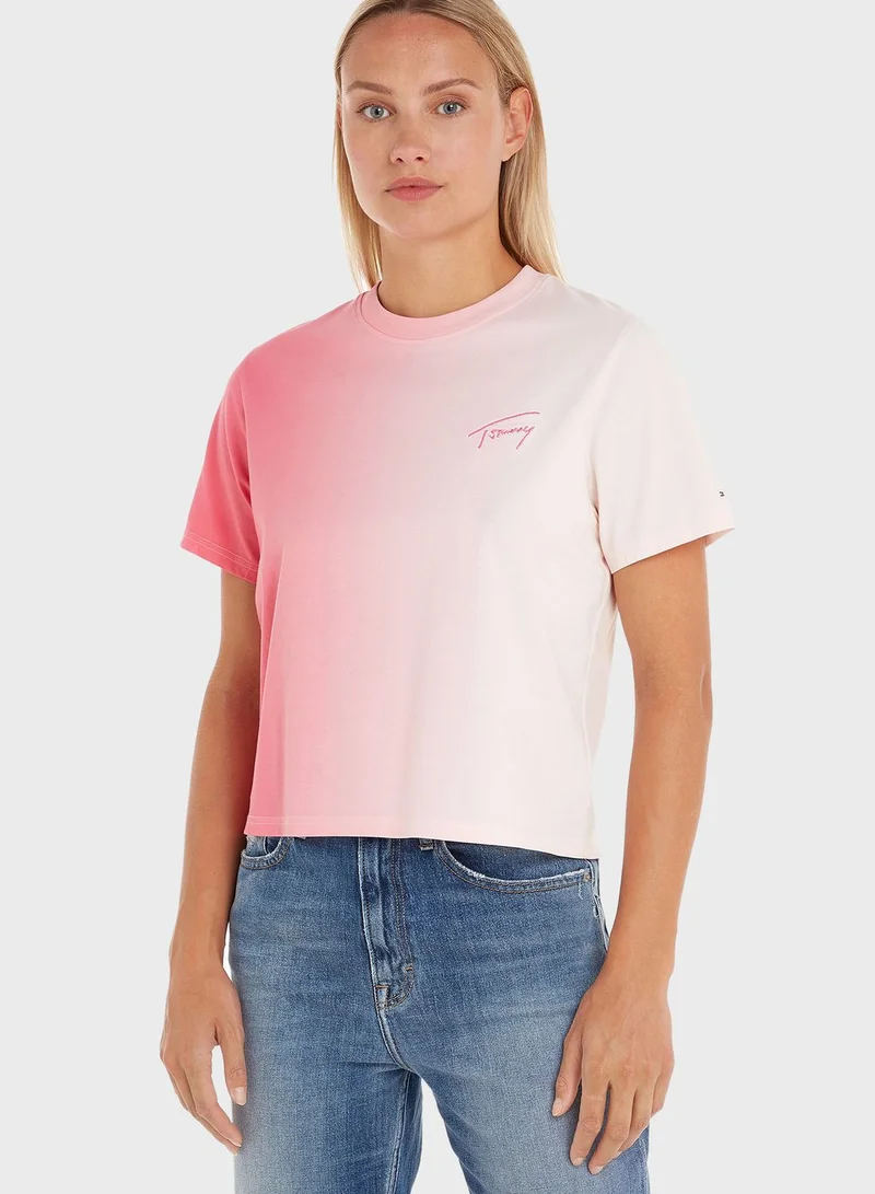 TOMMY JEANS Crew Neck Color Block T-Shirt