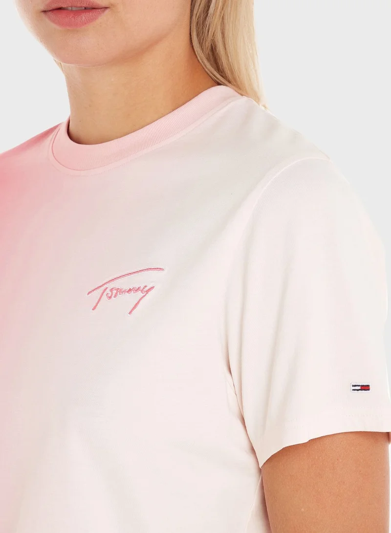 TOMMY JEANS Crew Neck Color Block T-Shirt