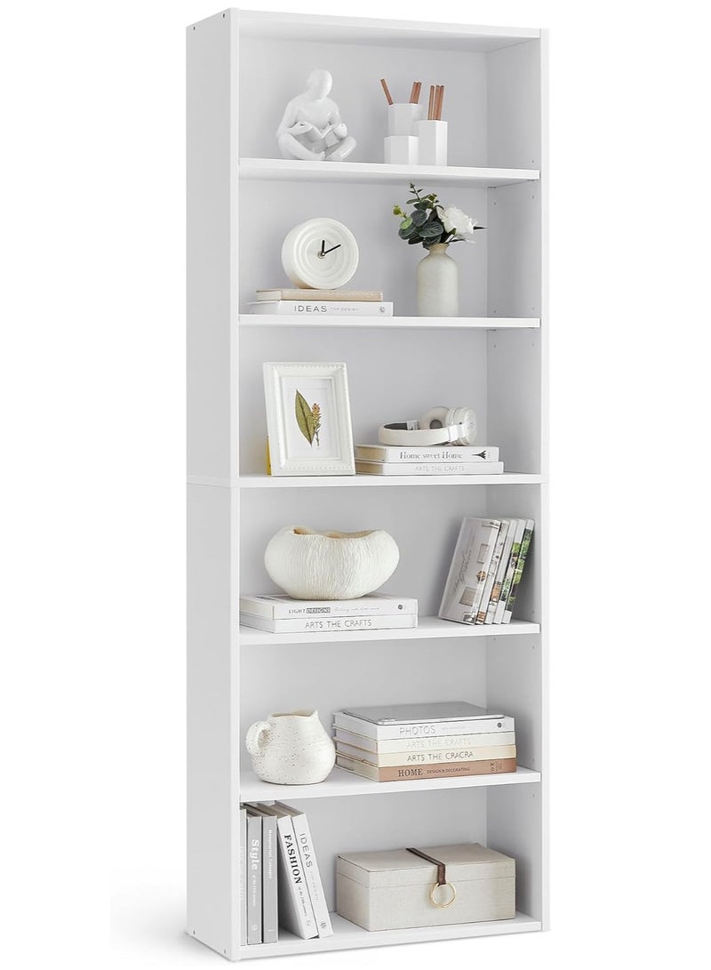 تشولوفز 6 أرفف الكتب وأغطية الكتب ، أرفف تخزين عرضية ، يبلغ طولها 180 سم للأثاث منزل الديكور المنزلي للمكتب المنزلي ، وغرفة المعيشة ، وغرفة النوم ، ووحدة ، - Image 1