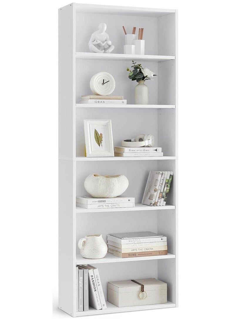 Chulovs 6 Tier Bookshelves and Bookcases bookshelf Floor Standing Display Storage Shelves 180cm Tall Bookcase Home Decor Furniture for Home Office, Living Room, Bed Room, Floor Standing Unit - Image 1