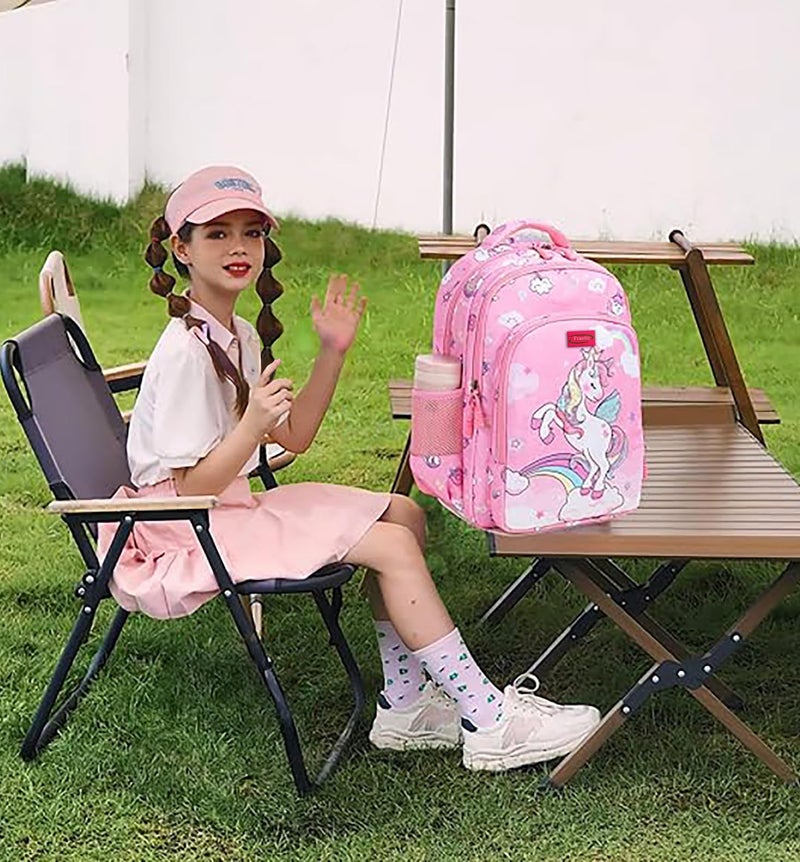 Frantic Polyester Waterproof 26L School Backpack - Daypack Picnic Bag for School Going Boys & Girls (Pink Dancing Unicorn) - Image 5