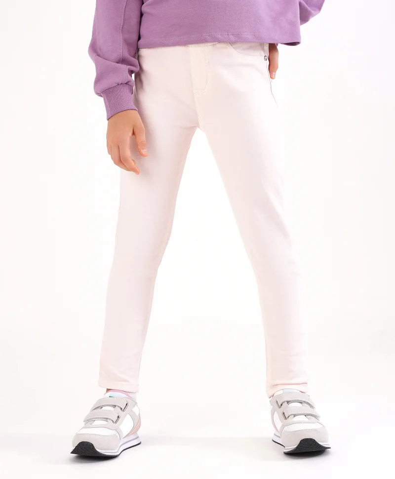 Primo Gino Primo Gino Cotton Woven Ankle Length Jeans Solid Colour - Pink