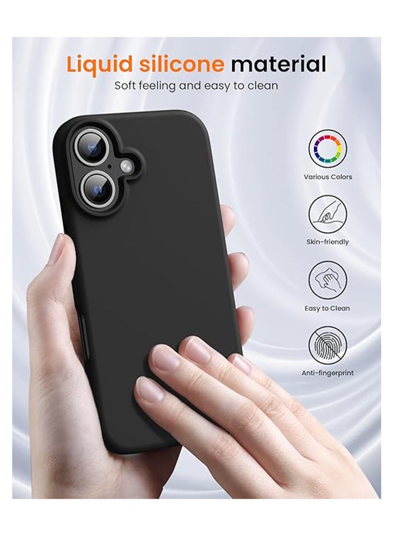 X-level for iPhone 16 Case,Shockproof Liquid Silicone Protective Phone Cover with Soft Anti-Scratch Microfiber Lining Ultra Slim Drop Protection Phone Back Cover 6.1 inch(Black) - Image 2