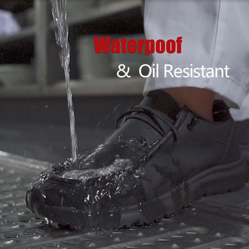 Ulogu Non Slip Waterproof Shoes for Women Work Slip Resistant Oil Slip On Loafers Chef Kitchen Restaurant Food Service Zapatos de Trabajo para mujere antideslizante para cocina Black - Image 2
