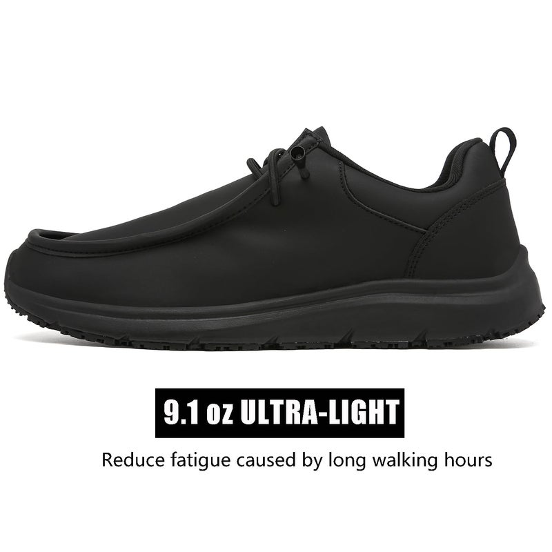Ulogu Non Slip Waterproof Shoes for Women Work Slip Resistant Oil Slip On Loafers Chef Kitchen Restaurant Food Service Zapatos de Trabajo para mujere antideslizante para cocina Black - Image 3