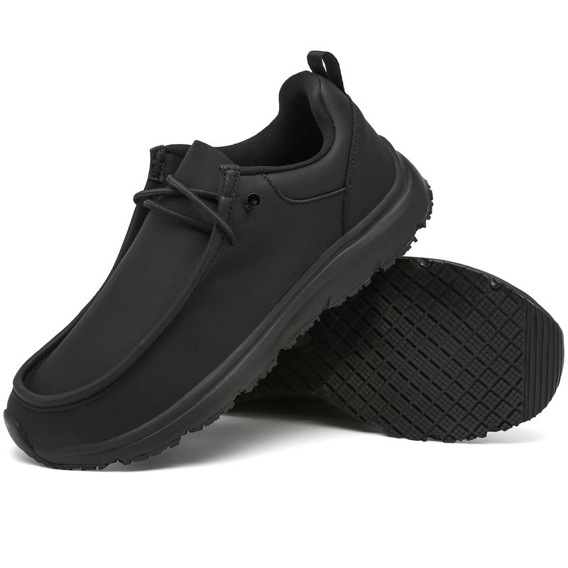 Ulogu Non Slip Waterproof Shoes for Women Work Slip Resistant Oil Slip On Loafers Chef Kitchen Restaurant Food Service Zapatos de Trabajo para mujere antideslizante para cocina Black - Image 1