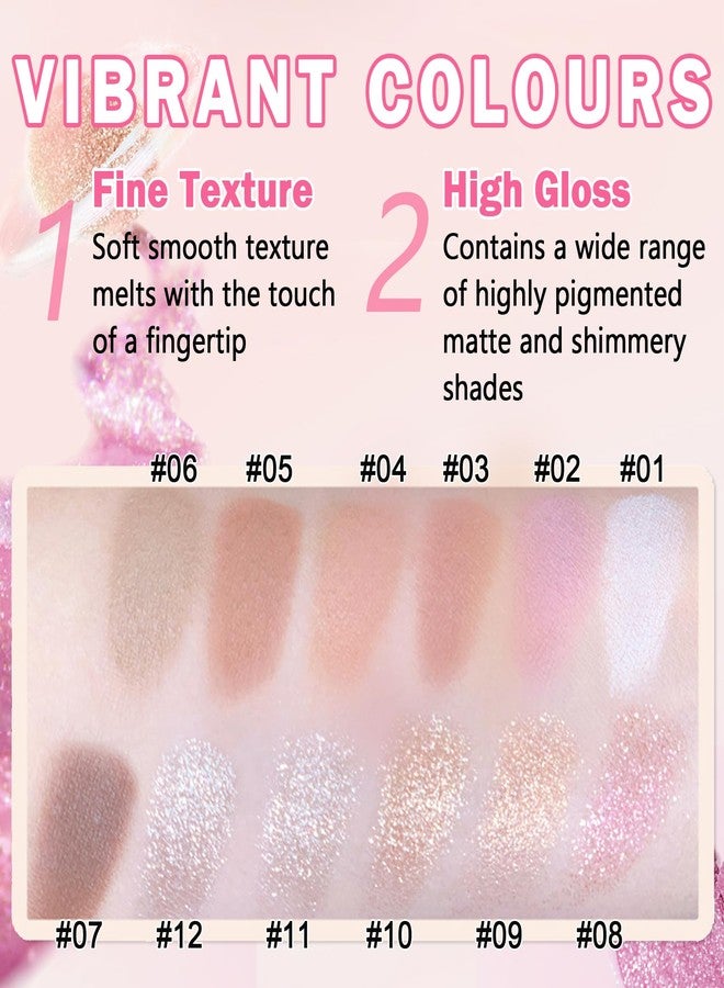 QIUFSSE Glitter Eyeshadow Champagne Glow Single Eyeshadow,Ultra Fine Shimmer Eyeshadow Lightweight Sparkling Blendable Formula,Daily Multiuse Glossy Eyes Makeup (09 Moonstone) - Image 4