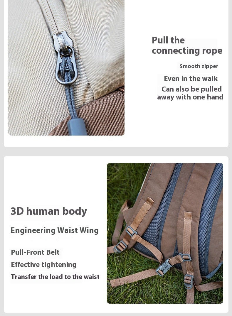 Hiking backpack waterproof wear-resistant mountaineering bag large capacity leisure travel bag lightweight outdoor backpack - Image 4