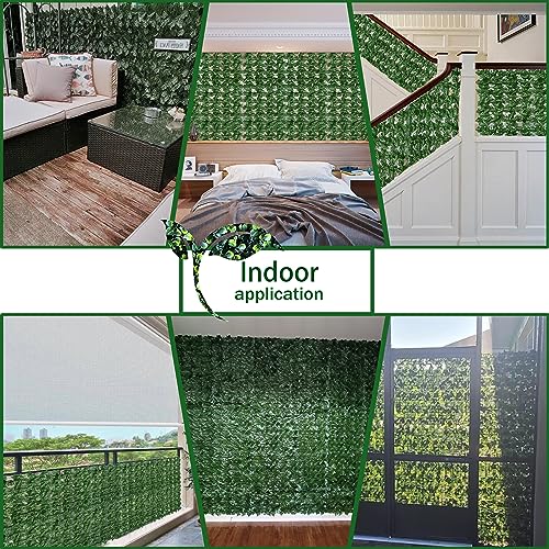 ODTORY Artificial Ivy Privacy Fence Wall Screen,40X160 in UV-Anti Faux Greenery Backdrop Ivy Vine Leaf Hedges Fence Panels for Patio, Balcony, Garden, Backyard Indoor Outdoor Green Wall Decor - Image 5