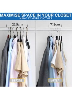 jehan Non-Slip Velvet Hangers 25 Pack, Space Saving Clothes Hanger Set with 360 Degree Swivel Hook, Heavy Duty Hangers for Coats Jackets Pants Dresses, Black  - Image 4