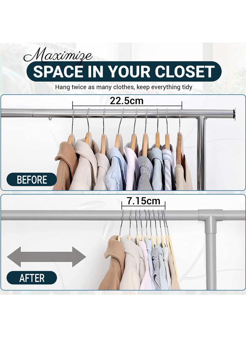 jehan Non-Slip Velvet Hangers 25 Pack, Space Saving Clothes Hanger Set with 360 Degree Swivel Hook, Heavy Duty Hangers for Coats Jackets Pants Dresses, Black  - Image 4