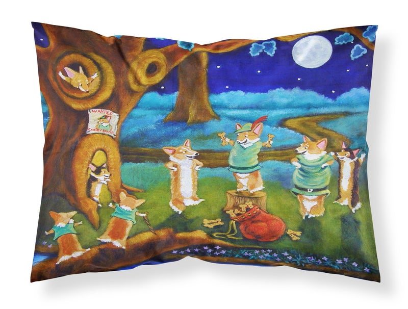 Caroline's Treasures 7415PILLOWCASE Corgi Robin Hood Fabric Standard Pillowcase Lightweight Super Soft Easy Care Decorative Artwork Pillowcase, Standard - Image 1