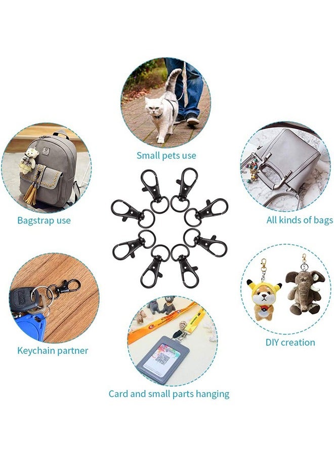 40-Piece Premium Swivel Snap Hooks with Key Rings,Metal Lanyard Keychain Hooks Lobster Clasps for Key Jewelry DIY Crafts Black 1.25inches/32mm(20 Pcs Lanyard Snap Hooks+20 Pcs Key Rings)  - Image 5