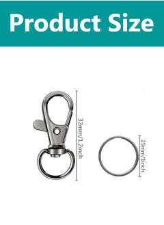 Generic 40-Piece Premium Swivel Snap Hooks with Key Rings,Metal Lanyard Keychain Hooks Lobster Clasps for Key Jewelry DIY Crafts Black 1.25inches/32mm(20 Pcs Lanyard Snap Hooks+20 Pcs Key Rings)  - Image 2
