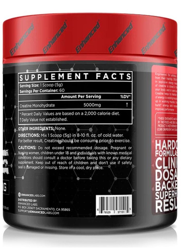 Enhanced Creatine Monohydrate 300g 60 Servings Unflavored  - Image 3