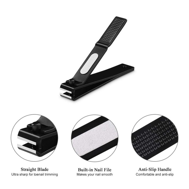 HAWATOUR Nail Clippers Set, Ultra Sharp Sturdy Fingernail and Toenail Clipper Cutters with Visibly Tin Case, Black - Image 4