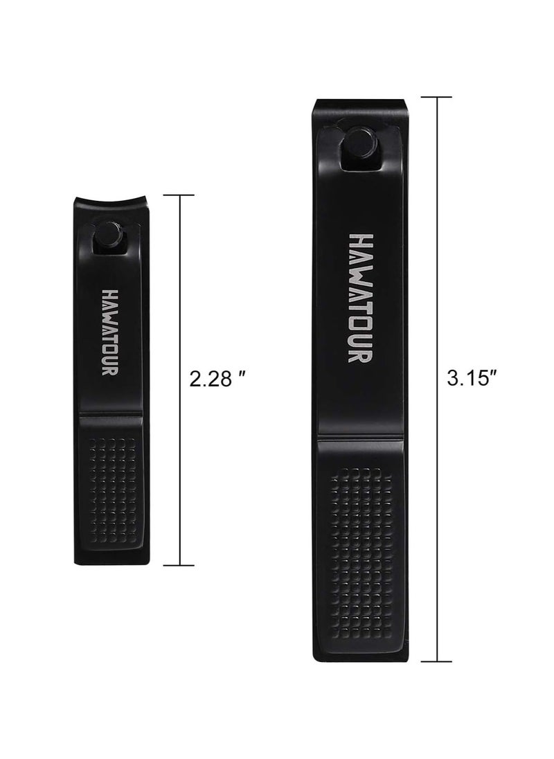 HAWATOUR HAWATOUR Nail Clippers Set, Ultra Sharp Sturdy Fingernail and Toenail Clipper Cutters with Visibly Tin Case, Black  - Image 5