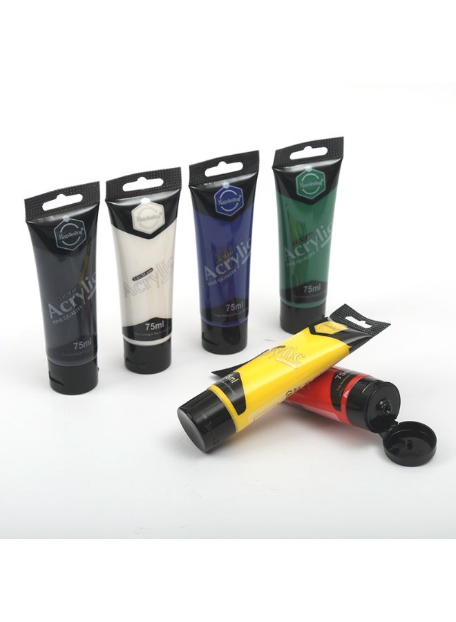 Keep Smiling keepSmiling Premium Acrylic Paint Set With 6 Essential Colors Multicolour 75ml A-875-6 - Image 2