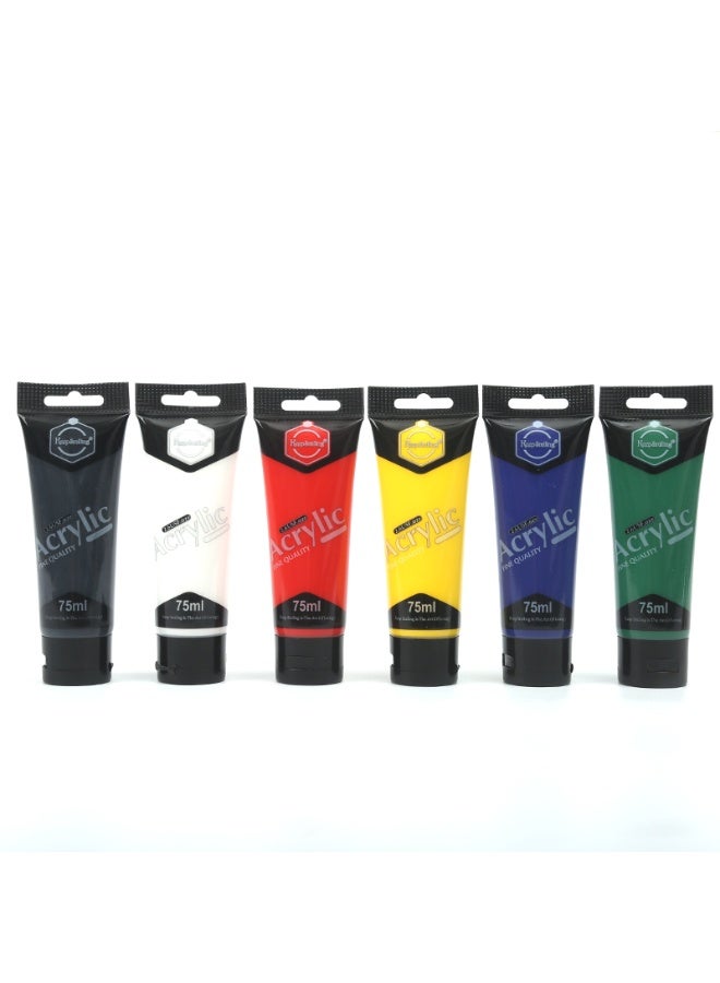 Keep Smiling keepSmiling Premium Acrylic Paint Set With 6 Essential Colors Multicolour 75ml A-875-6 - Image 3