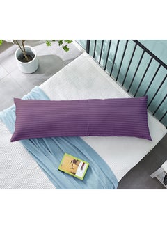 Hotel Linen Klub Krude  Long Body Pillow 1pc, Fabric: 100% Polyester 85 GSM Microfiber 1 cm Stripe Super Soft, Filling: 1300 gm Hollow Fiber Comfort, Breathable & Ultra Soft Size: 45 x 120 cm, Color: Lilac  - Image 1