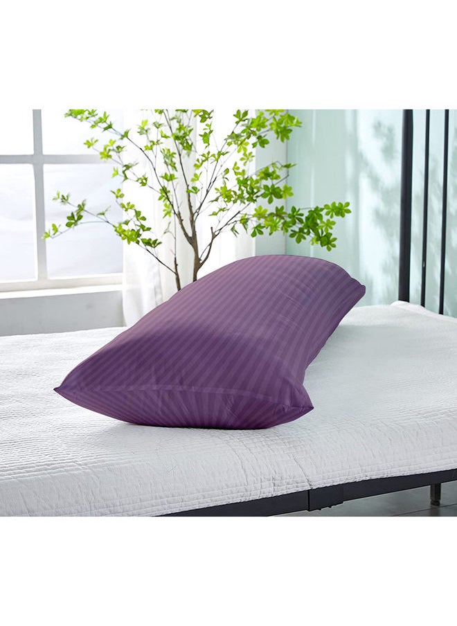 Hotel Linen Klub وسادة طويلة 1 قطعة من كروود، قماش: 100% بوليستر 85 غرام لكل متر مربع ميكروفايبر بخطوط 1 سم سوبر ناعمة، حشوة: 1300 غرام من الألياف المجوفة للراحة، قابلة للتنفس وناعمة للغاية، الحجم: 45 × 120 سم، اللون: ليلك  - Image 2