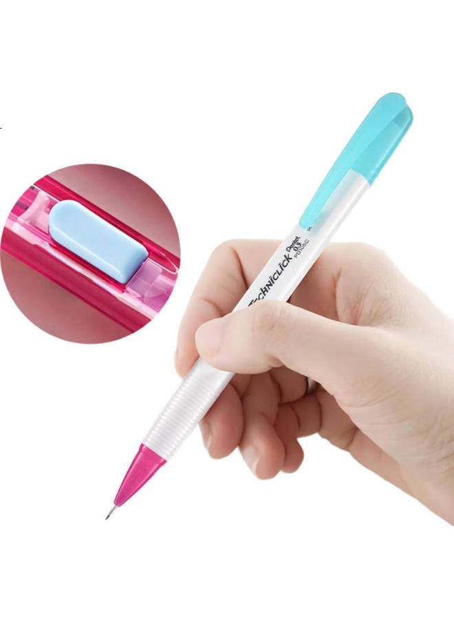 Pentel 0.5Mm Side-Click Mechanical Pencil With Eraser Pd105C Limited Edition Blue And White - Image 3