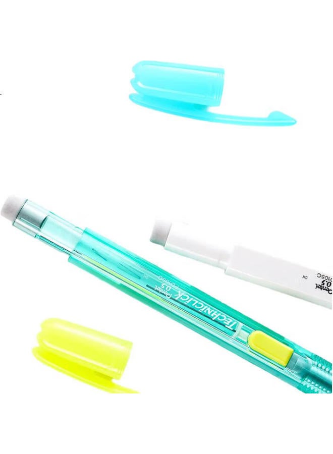 Pentel 0.5Mm Side-Click Mechanical Pencil With Eraser Pd105C Limited Edition Blue And White - Image 1