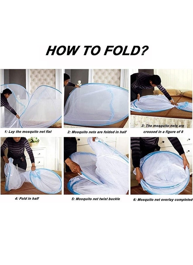 Generic - Portable Pop Up Mosquito Net Tent 180 * 200 * 150cm Foldable Mosquito Sleeping Net Double Door Zip Portable Tent Suit for Twin to King Size Bed for Bed Camping Traveling Easy to Install - Image 1
