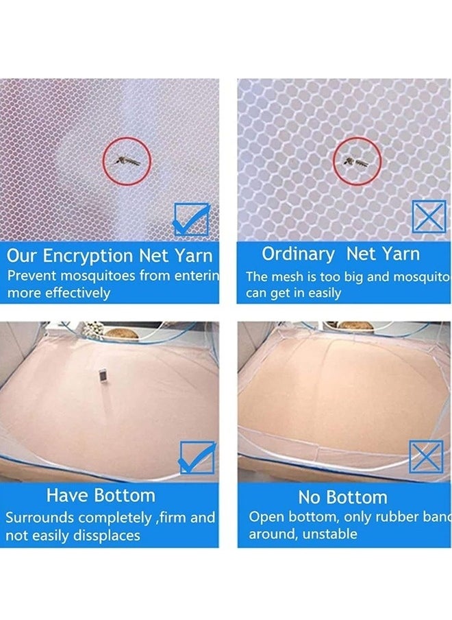 Generic - Portable Pop Up Mosquito Net Tent 180 * 200 * 150cm Foldable Mosquito Sleeping Net Double Door Zip Portable Tent Suit for Twin to King Size Bed for Bed Camping Traveling Easy to Install - Image 1