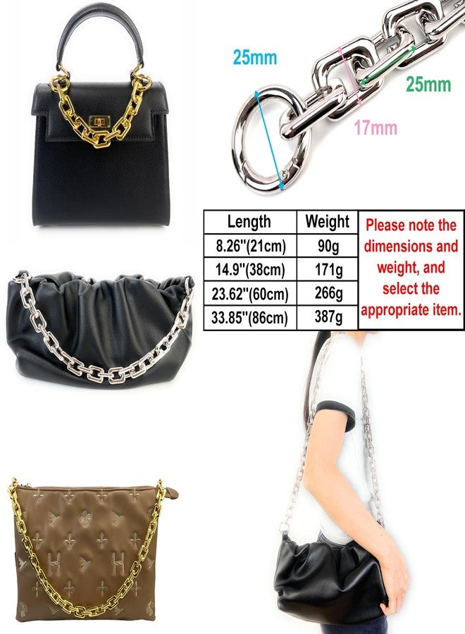VersaKits Heavy Chunky Link Chain Strap Purse Handbag Top Handle Shoulder Straps Accessories Decoration Chain Strap Extender Charms Replacement(8.26'' Silver) - Image 2