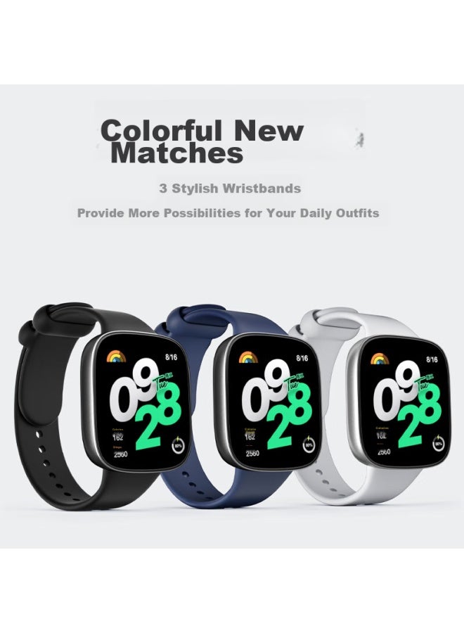 Canghua Compatible With Redmi Watch 4 Strap, Universal Redmi Watch 5 Strap, Replaceable Silicone Watch Band, Smart Sports Watch Strap, Obsidian Black - Image 3