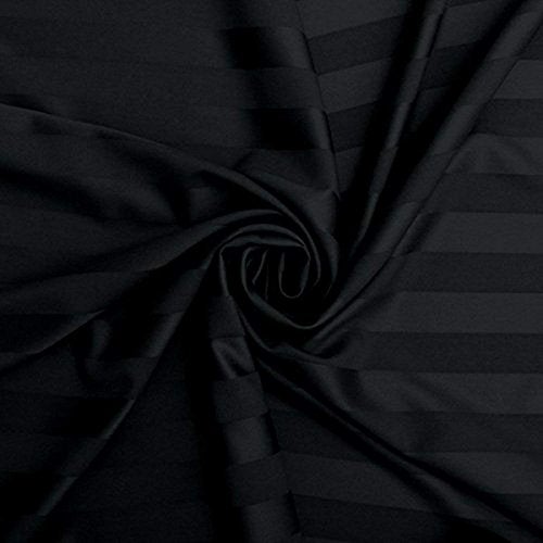 Sofrito Bed Sheet Glace Cotton Striped – 300 TC – Super King (108"x108") – with 2 Pillow Cover | Ideal for Hospitals, Clinics, Hostels, PGs, Hotels & Guest Houses | Black - Image 5