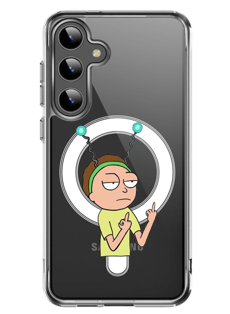 Theodor Magnetic Case for Samsung Galaxy S24 Plus 6.7-inch Compatible with MagSafe Wireless Charging, Shockproof Phone Bumper Cover Rick - Image 1