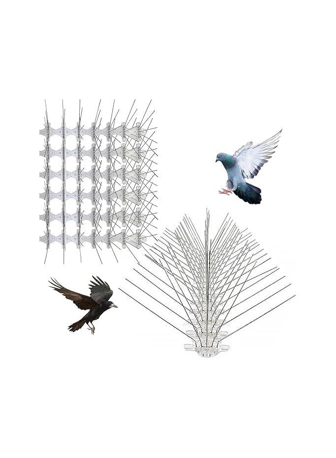 Duravel Bird Spikes -Stainless Steel 5-Pin Bird Repellent Spikes, Comes Assembled, Covers (Pack-Of 6) - Image 1