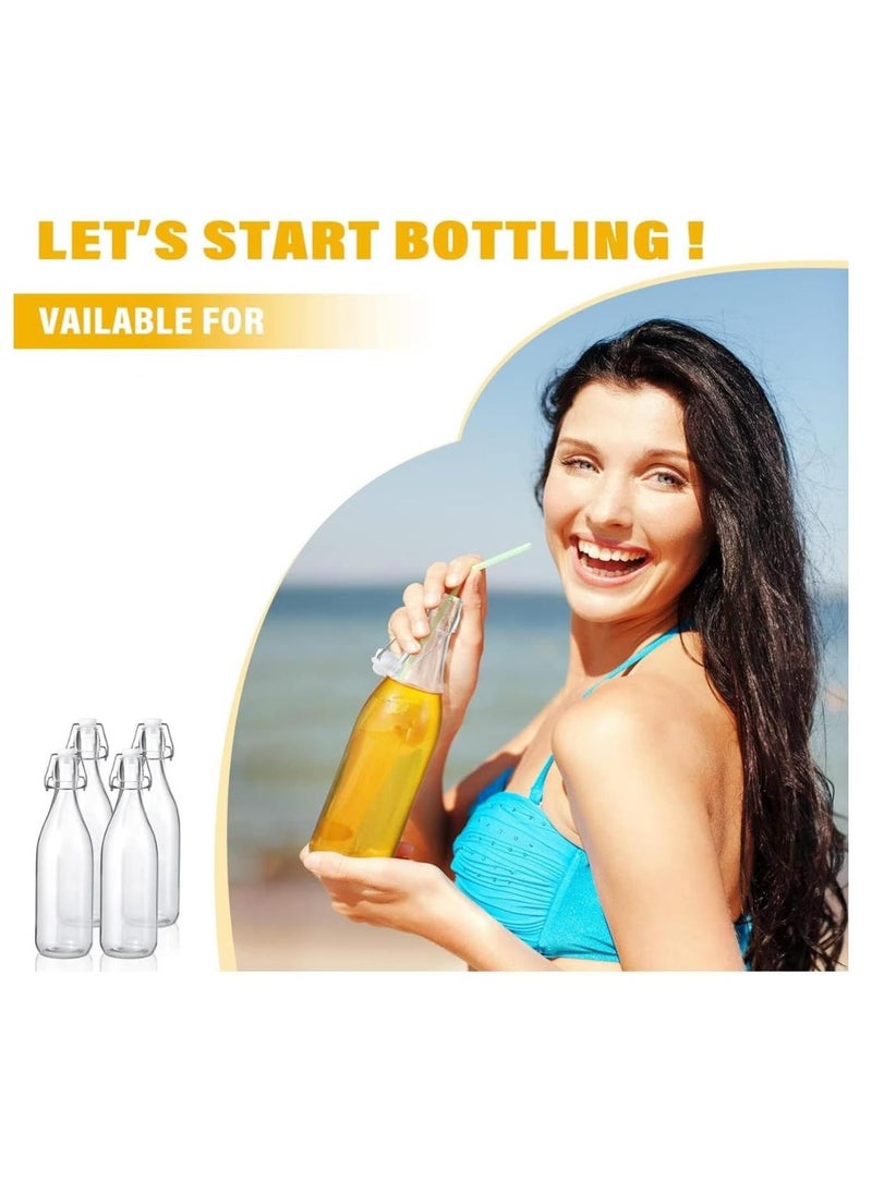 FUFU - 6Pack 32oz Flip Top Glass Bottle 1 Liter Swing Top Bottles with Airtight Seal Flip Caps for Kombucha, Beverages, Oil, Vinegar, Water, Soda, Kefir - Image 1