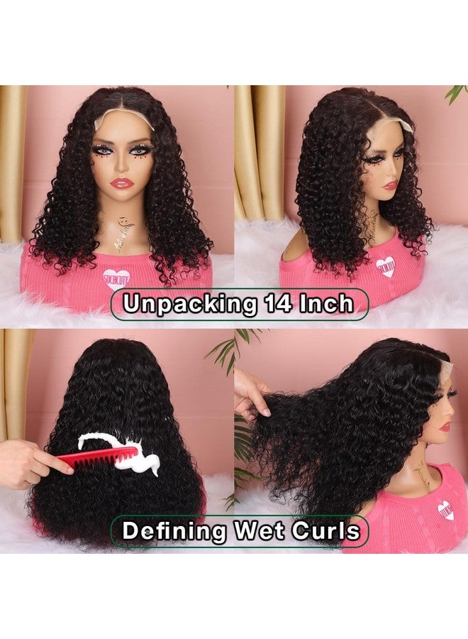 Ailwelia Curly Bob Wig Human Hair Wear And Go Glueless Wigs 5X5 Hd Lace Closure Wigs Human Hair Wig Short Curly Wigs For Black Women Jerry Curl Wig Pre Plucked 200 Density 14 Inch - Image 4