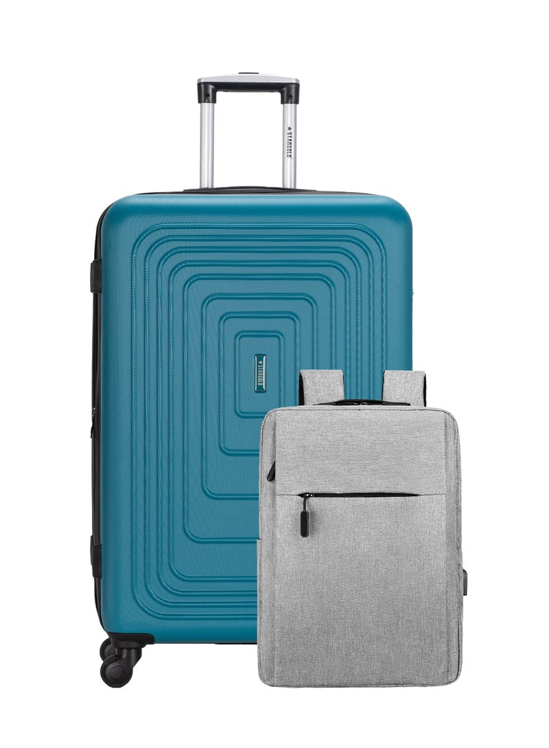 STARGOLD 28" Lightweight Hard Shell Travel Luggage – ABS Unbreakable Suitcase, 360° Spinner Wheels, Trolley Bag, Combination Lock, Large Travel Bag with Free Laptop Backpack