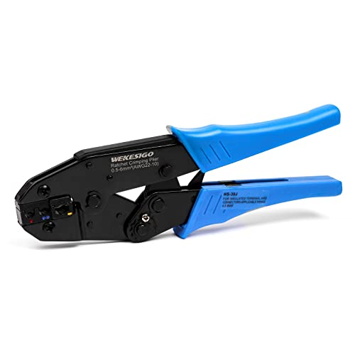 WEKESIGO HS-30J Professional Insulated Wire Terminals Connectors Ratcheting Crimper Tool, Wire Crimp Tool, Crimping Pliers 20-10AWG(0.5-6mm²) - Image 1
