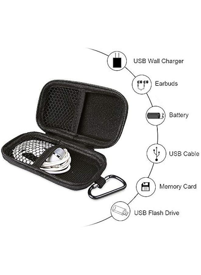 Generic Hard EVA Case for MP3 Players, USB Cable, Earphones, Memory Cards & More - Travel Carrying Bag with Dual Zipper & Carabiner  - Image 2