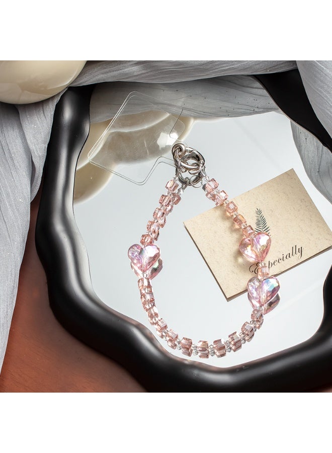 NIBEMINENT Phone Charm/ Chain Strap for Women Girls, Necklace Pearl Cell Phone Case Lanyard Wrist Strap