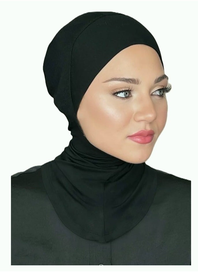 Perfectory - PERFECTORY Jersey Ninja Sports Head Scarf, Full Coverage Hijab Under Scarf, Lightweight and Comfortable Fit- Black & White - Image 1