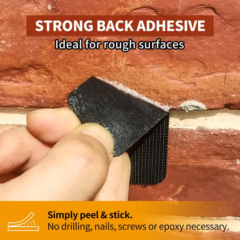 PHIXBEAR 30 Sets Industrial Heavy Duty Hook and Loop Strips with Adhesive, Strong Back Adhesive Double Sided Hook Loop Tape, Black Sticky Fasten for Rough Surfaces,Indoor or Outdoor Use,1.3x3.2 Inch - Image 4