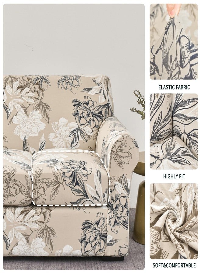 FORCHEER Sofa Covers for Single Cushion Couch Stretch Floral 2 Piece Armchair Slipcover with 1 Separate Chair Cushion Couch Cover Washable (Armchair, Styles 4) - Image 3